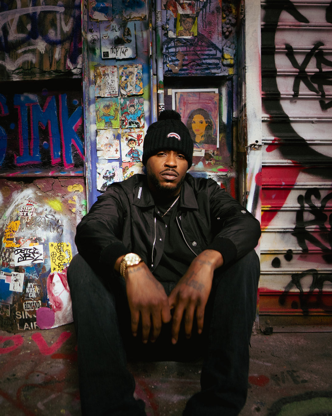 SPRAYGROUND® HAT BLACK KNIT PUFF BEANIE